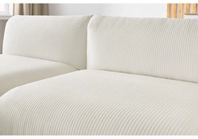 Colțar alb cu tapițerie din catifea reiată (cu colț pe partea stângă ) Lecomte – Bobochic Paris