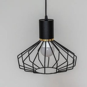 Lampă suspendată pe cablu SOLANO 1xE27/15W/230V negru/auriu