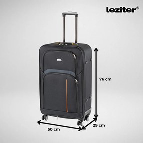 TraveLux Light III gurulós bőrönd szett fekete