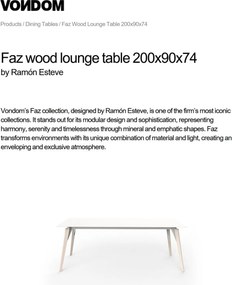 Masa design modern premium FAZ WOOD, 200x100cm 54308