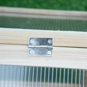 Outsunny Solar mini, Solar compact din lemn, Plăci de policarbonat, Deschidere pentru ventilare, 90L x 52B x 49,5H cm, Lemn | Aosom Romania