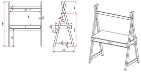 Birou pentru copii Vipack Kiddy, alb