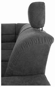 Colţar, piele ecologică negru/material, model dreapta, SANTIAGO U