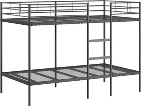 vidaXL Pat supraetajat fără saltea negru 107x203 cm oțel