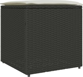 vidaXL Cutie pentru perne Negru 50 x 50 x 50 cm poliratan