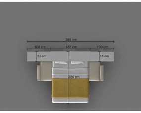 Set pat rabatabil dublu cu 2 biblioteci de 100 cm si canapea de 3 locuri - ROYAL BOOKCASES&amp;TRIPLE SOFA SET (150X200)