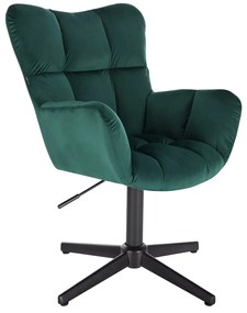 HR650CROSS Verde Catifea Scaun cu Bază Neagră