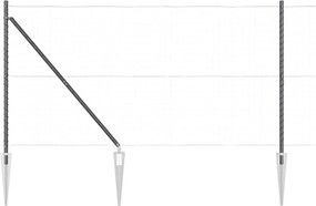 vidaXL Stâlp de gard. 7 pcs Gri Oțel