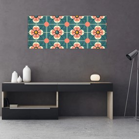 Tablou - Model retro cu flori (120x50 cm)