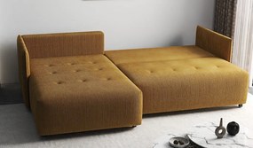 Colțar extensibil dumonde cu ladă de depozitare si sezut confortabil din spuma high-density, Malta Zoom Mustar II 235x185 cm