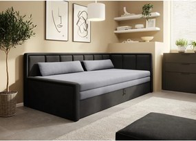 Canapea gri închis extensibilă/cu spațiu de depozitare cu tapițerie din chenille 214 cm Fulgeo – ELTAP