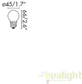 Bec LED E27 G45 galben 1W 17475