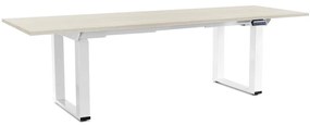 Masă înălțime reglabilă OfficeTech Strong 240 x 80 cm, picioare albe, frasin alb