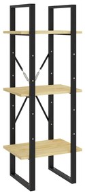 vidaXL Bibliotecă cu 3 rafturi, 40x30x105 cm, lemn masiv de pin