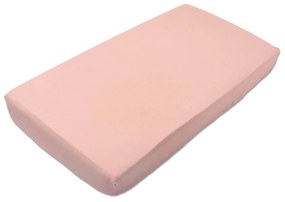 Cearceaf din muselina bumbac 100% cu elastic roata 120x60 cm Kidizi Ash Pink
