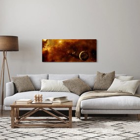 Tablou - Planete cu nebuloasă (120x50 cm)