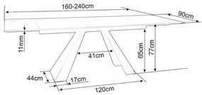 Masa de bucaterie Salvadore III 160 x 90 cm, neagra