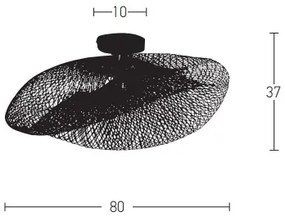 Lustră aplicată 1xE27/40W/230V bambus/negru Zambelis 19109