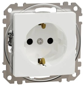 Priza simpla cu impamantare, 16A, IP20, Alb Schneider Sedna Design