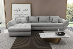 Colțar extensibil dumonde cu ladă de depozitare si sezut confortabil din spuma high-density, Loana XL Euphoria Dove 335x185 cm