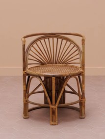Set dining din rattan natural, masă ovală și 2 scaune, 3 piese, „Trinidad”