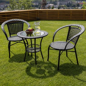 Set ratan de grădină 1+2, maro, LASAN