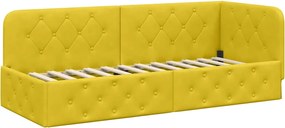 vidaXL Cadru de pat colțar Galben 80 x 200 cm Catifea