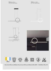 Lustra LED design modern minimalist KITESURF 30W alba