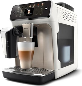 Espressor automat Philips LatteGo 5500 EP5543/90, 1500 W, 15 bar, 1,8 l, 20 bauturi, LatteGo, SilentBrew, QuickStart, Rasnita ceramica, Ecran tactil, Alb cromat