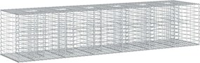 vidaXL Pat ridicat din gabion 2 pcs Argintiu 260 x 60 x 55 cm