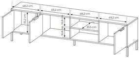 Masă TV/Dulap Lyran 3D (antracit + Auriu). 1071358