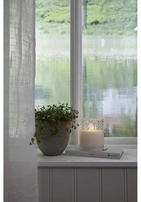 Lumânare de ceară cu LED alb în sticlă Star Trading Flamme Romb, înălțime 12,5 cm