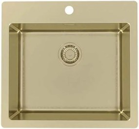 Chiuveta inox Alveus Pure 70 finisaj auriu 57x53 cm