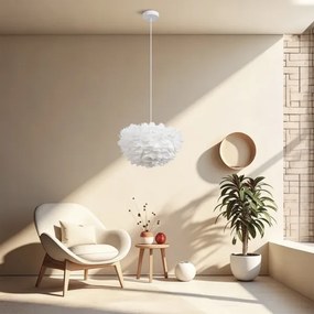 BRILAGI - Lustră suspendată pe cablu FEATHER 3xE27/40W/230V Ø 40 cm albă