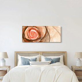 Tablou - Abstract trandafir roz cu fundal alb (120x50 cm)