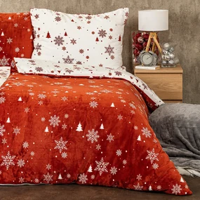 Lenjerie de pat micro-flanelă 4Home Happy winter, 140 x 200 cm, 70 x 90 cm