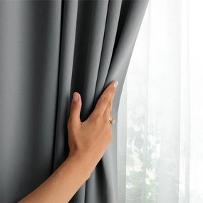 decoDoma Draperie groasă blackout RESTILO argint 140 x 245 cm set 2 buc