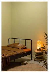 Pat negru din metal cu somieră 120x200 cm Mees – WOOOD