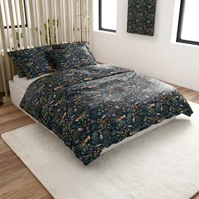 Lenjerie de pat din microfibra LIȘCA SI IEPURE verde inchis Dimensiune lenjerie de pat: 2 buc 70 x 90 cm | 200 x 220 cm