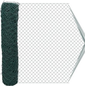 vidaXL Gard cu plasă de sârmă Verde 2 x 20 m Oțel