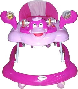 Premergator Reglabil in 3 Trepte Baby Care™ , Ratusca, Pliabil, 8 Roti,Cu Melodii, Roz