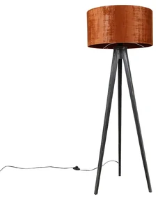 Lampă de podea cu trepied negru cu abajur roșu 50 cm - Tripod Classic