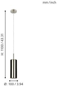 Eglo 98696 - Lustră pe cablu SELVINO 1xE27/15W/230V