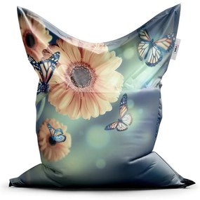 Sac de șezut Classic abstracție florală - pentru copii, galben / verde