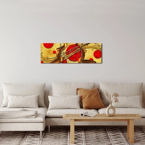 Tablou abstract cu două femei (cu ceas) (90x30 cm)