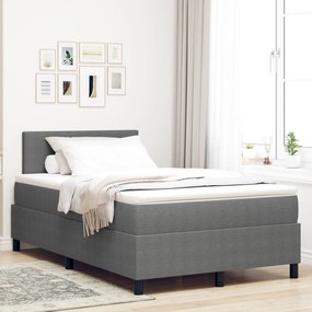vidaXL Pat cu arcuri cu saltea Gri 120x200 cm Catifea