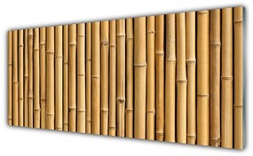 Tablou pe sticla Bamboo Canes Floral Galben