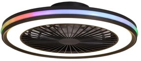 Lustra LED RGB CCT cu ventilator si telecomanda GAMER big negru MA-7862