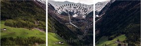 Tablou - Valea la poalele munților (cu ceas) (90x30 cm)
