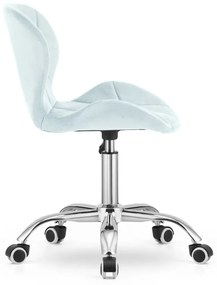 Set pentru birou – birou pliabil ZARIMO 80×40 cm alb + scaun de birou AVOLA VELVET albastru deschis